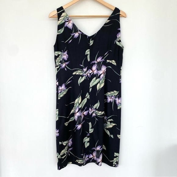 Tommy Bahama fitted sleeveless midi dress, v-neck, floral print, 💯 silk - Picture 4 of 12
